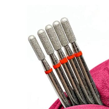 Punta Cilindro Stondato Rosso 0.25 per dry manicure - Strumenti
